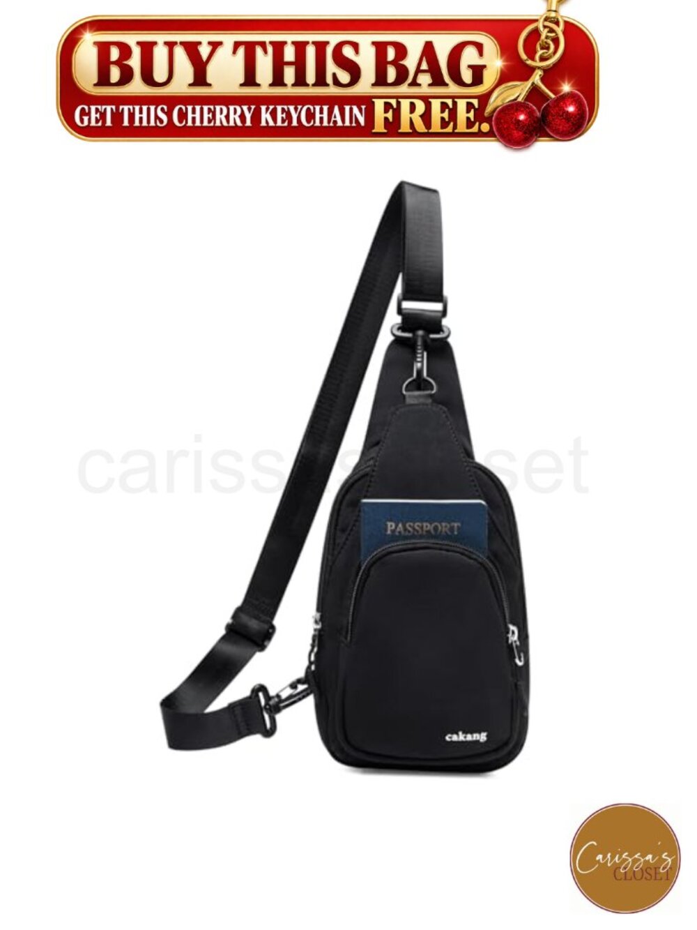✨cakang Vegan Leather Sling Bag Crossbody Backpack Travel Fanny Pack Daypack
